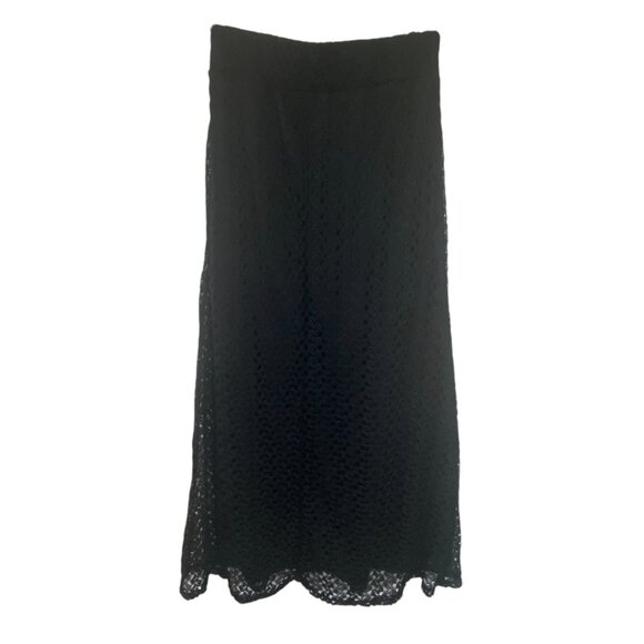 Vtg 90s Y2K Maxi Skirt | S | Black Lace | Whimsy Goth Dark Fairy Witchy | USA - Picture 2 of 9